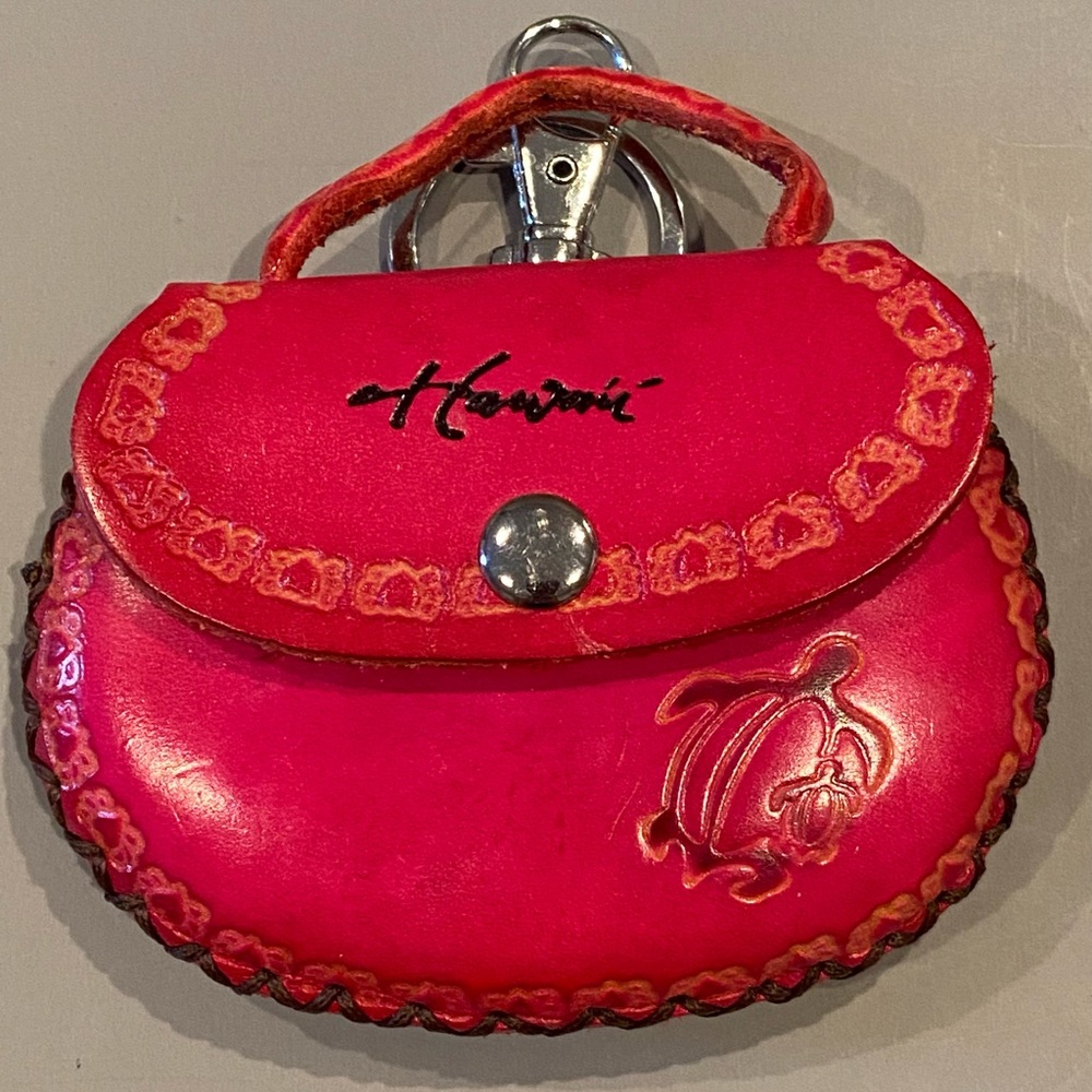 John Hardy Pink Leather Keychain Pouch